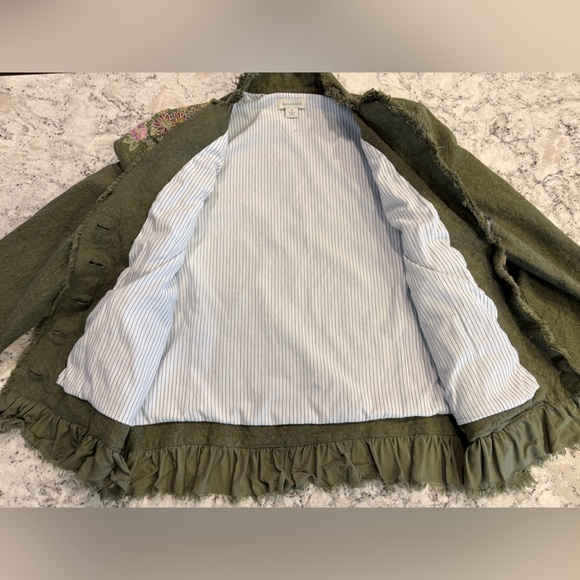 Sundance Womens Tonala Olive Fringed Embroidered Lined Jacket NWOT S/M* Boho - Picture 5 of 8